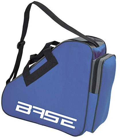 BASE - Bolsa para Patinar con Asas, Bolsa de Hockey con Cremallera y prácticos Compartimentos, Incluye Correa Ajustable, Color Azul