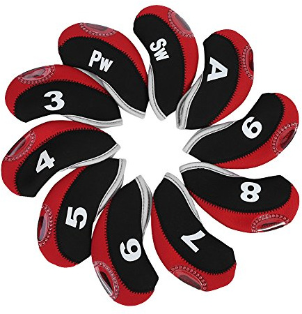 Fundas para Palos de Golf, Protección Duradera Neopreno 10 Piezas, Cubiertas Golf Campo, for Jugadores Profesionales y Aficionados en Torneos o Práctica Diaria