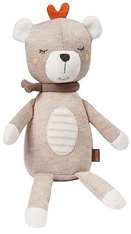 Fehn Kuscheltier Esel fehnNATUR – Weicher Teddybär für Neugeborene als Einschlafhilfe - Baby Stofftier zum Greifen, Fühlen und Knuddeln – Plüschtier Teddy mit Bio-Baumwolle (kba) für Babys und Kinder