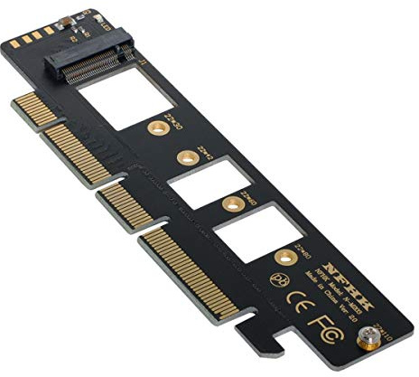 xiwai NGFF Adaptateur M.2 M-Key NVME AHCI SSD vers PCI-E 3.0 16x 4X pour SSD 110 mm 80 mm