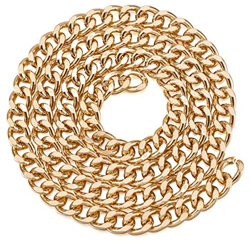 Catena a maglia barbazzale, 16,5 x 13 mm, non saldata, 2 fili, in alluminio color oro chiaro, per la realizzazione di collane, gioielli e accessori fai da te