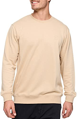 Indicode Herren Holt Sweatshirt aus Baumwollmischung | Sweater mit RIPP-Bündchen Pullover für Männer Irish Cream, XL