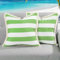Lewondr Outdoor Kissenbezug, 2 Stück 45x45cm, wasserdichte Quadratische Zierkissenbezug mit Fransen, Gestreifte dekorative Outdoor Kissenhülle für Garten Lounge Sofa Balkon, Grün