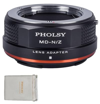 PHOLSY Manuelle Bague d'adaptation pour Objectifs: Compatible avec Les Objectifs Minolta Rokkor MD (MC/SR) et Les Boîtiers Appareils Photo Nikon Z, MD vers Z