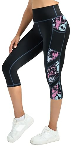 Sportleggings dam hög midja, elastiska sportbyxor dam, magkontroll, sportleggings dam långa, slim fit sportbyxor dam 3/4, leggings med fickor dam, sportleggings dam 3/4, 3/4 leggings dam