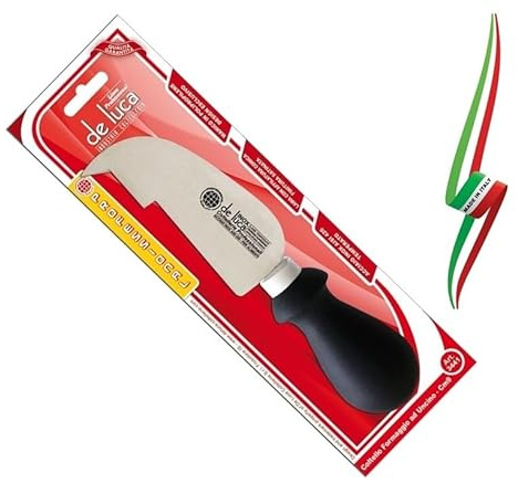 COLTELLO A UNCINO X FORMAGGIO CON LAMA IN ACCIAIO INOX TEMPERATO DE LUCA ITALY