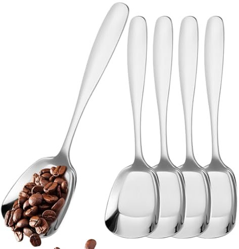 Stainless Steel Table Spoon with Square Head, Stainless Steel Serving Spoon with Square Head, Soup Spoon, Serving Spoon, Thick Measuring Spoon, Dessert Spoon for Party Bar