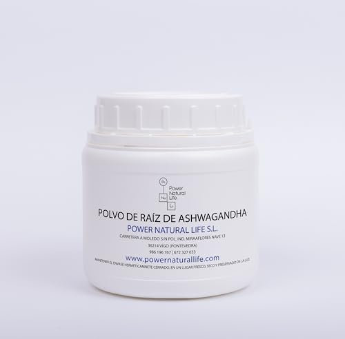 Polvo de Raíz de Ashwagandha Bio Power Natural Life | Procedente de Agricultura Ecológica | 100% Pura Sin Añadidos | Envase de 250 gr | Producto Vegano