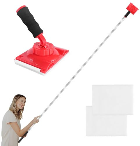 Paint Edger Tool for Walls, 6-Section Paint Edger Tool with Threaded Extension Rod: The Ultimate Adjustable Paint Pad Applicator for Walls, Ceilings, Trim & Baseboards - Comes with 2 Refill Pads