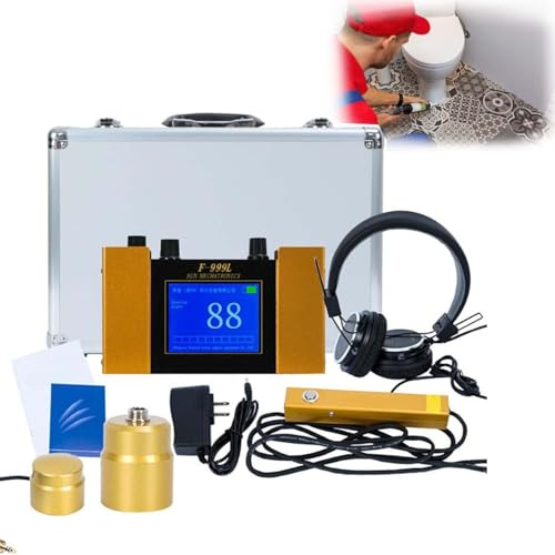 Localizador De Fugas De Agua Profesional para Fontanería, Detector con Sensor Ultrasónico, Auriculares Y Pantalla LCD, Ajuste De Frecuencia 200Hz–3000Hz para Alta Precisión