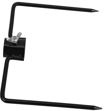 SHINEOFI Estaca de Tierra de Hierro Negro 25 Cm para Sombrilla y Asta de Bandera, Soporte Resistente para Jardín y Playa, Ancla para Postes 23-25 Mm, Accesorio Multifunción Exterior