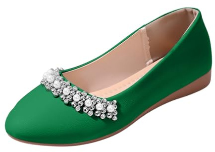 Generiska dammockasiner slip-on ballerina skor med pärlor eleganta traditionella skor brudskor platta bekväma sommarskor lätta avslappnade mjuk sula bröllop loaferskor fritidsskor