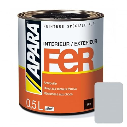 APARA Peinture Fer Satin 0.5 litre Gris clair (RAL 7035)