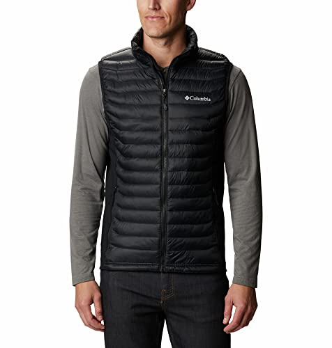 Columbia Men's Powder Pass Vest Puffer Vest Body Warmer, Black, Size S
