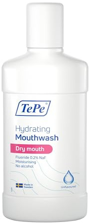 TePe Hydrating Mouthwash for Dry Mouth, Mild Apple Peppermint, Fluoride mouthwash That eases The Feeling of Dry Mouth