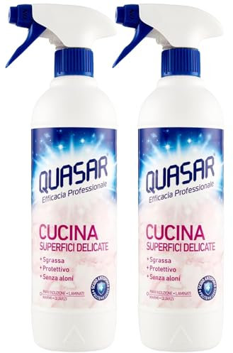 CUCINA Superfici Delicate Spray. Sgrassa, Protettivo, Senza Aloni. Per Piani a Induzione, Laminati, Marmi e Quarzi. Scudo Antisporco, Pulito Più a Lungo 580ml (2 Spray)