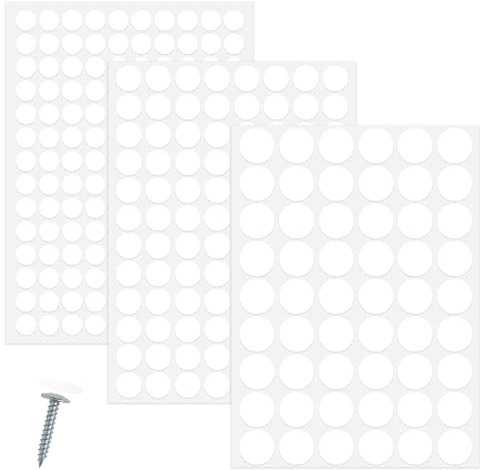 290 Pcs Schraubenabdeckung,Schrauben Abdeckkappen Weiß,Abdeckung Schrauben Weiss,Abdeckkappen für Schrauben,Schraubenloch Aufkleber Selbstklebend Rund,für Möbel,Wand,Ø12mm,Ø15mm,Ø21mm