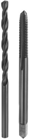 sourcing map Set di punte per trapano e rubinetto, 1 pezzo M4 x 0,7 metrico dritto flauto filettato, 1 pz punte elicoidali da 3,3 mm, kit di utensili per filettatura, in ossido nero HSS-6542