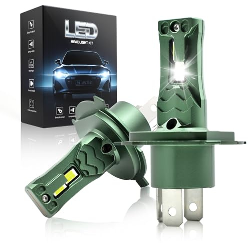 Onraying Lampadina H4 LED, 36000 Lumen, Luce Bianca Fredda 6500K,Luminosità Aumentata dell' 800%, Sostituzione 1:1 Delle Lampadine Alogene,Impermeabile IP68, Compatibilità al 99%, Durata di 90000 ore