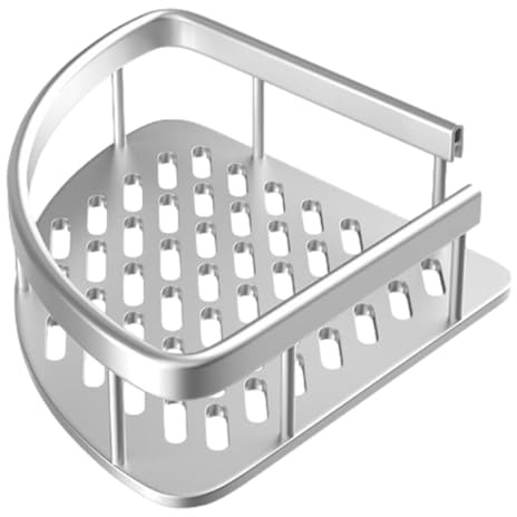 Rack de esquina de ducha: estantería de adhesivo fuerte, solución de almacenamiento de bañera | Organizador de montaje en la pared a prueba de óxido, estante de baño compacto para artículos de tocador