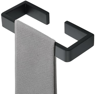 Alise Black Towel Bar,8 Inch Square Towel Racks for Bathroom Wall Mounted