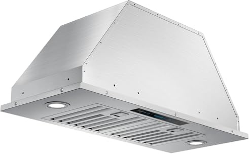 JOCO 30 Inch Range Hood Insert, 900 CFM Stainless Steel Built-In Kitchen Vent Hood, Convertible for Ducted or Ductless Installation, 4-Speed Gesture/Touch/Remote Control, Model B01-30G