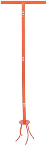 Cultivador Manual, cultivador de Garras de jardín con Menos Acero, cultivador de Suelo Manual para Campos de hortalizas, con 4 Garras, Color Naranja para un Cultivo de jardín sin
