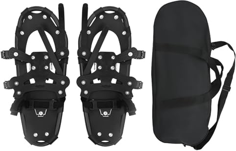 vidaXL Racchette da neve 3 in 1 con Bastoni da Trekking Nero, Giardino e Terrazza, Attrezzature da Neve Regolabili, Accessori per Freddo, Set da Trekking