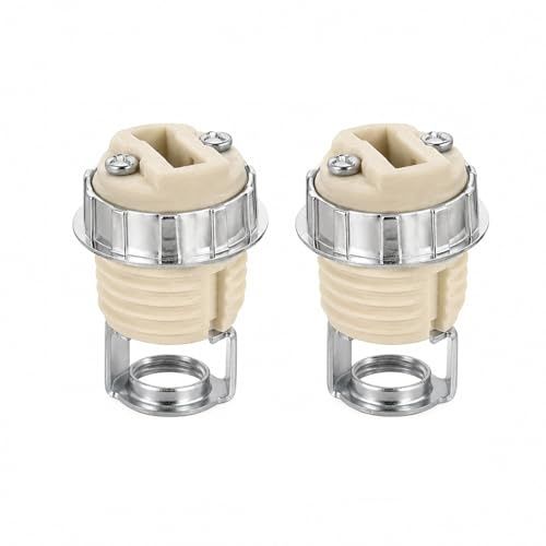2 Portalámparas G9 Rosca Completa con Cable, Casquillo G9 con Soporte Metálico M10 Altura 10mm, Base Cerámica con Anillo para Bombillas LED y Halógenas, Reemplazo para Lámpara Plafón Interruptor