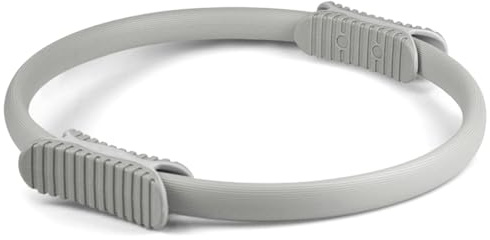 Odoukey pilatesring 30 cm elastisk halkfri grepp fitness, kompressionstålig träningsutrustning för inre lår armar kärntoning, grå