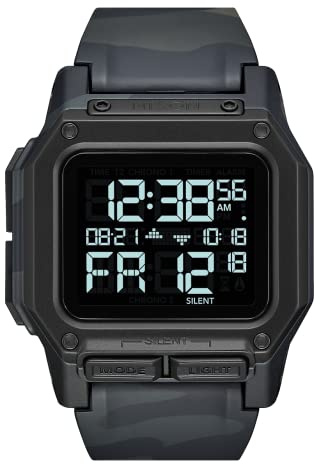NIXON Regulus A1180 - Black Multicam - 100m Water Resistant Men's Digital Sport Watch (46mm Watch Face, 29mm-24mm Pu/Rubber/Silicone Band)