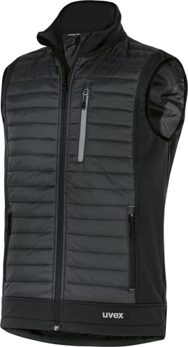 Uvex tune-up Herren Hybridweste - robuste Arbeitsweste - für Arbeit und Freizeit - Schwarz - S