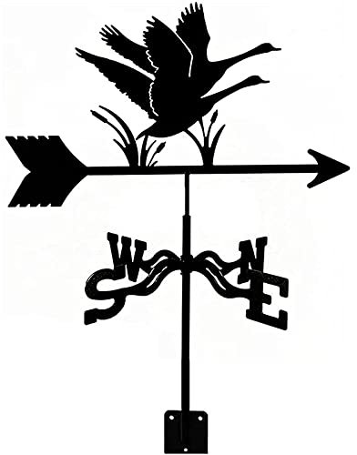 Exquis Métal Girouette Ornement Métal Girouette Extérieur Toit Jardin Mont Cour Décor Girouette, Oiseaux Rétro Indicateur De Direction du Vent pour Toit Extérieur Ferme Cour