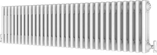 Radbliss Horizontal Traditional 3 Column Radiator 300x1460mm White Cast Iron Style Design RAD Central Heating