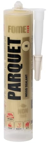 Mastic pin premium parquet & stratifié FOME FLEX PARQUET - Pin élastique, durable, recouvrable et pouvant être peint. Idéal pour combler et réparer les joints et les fissures.