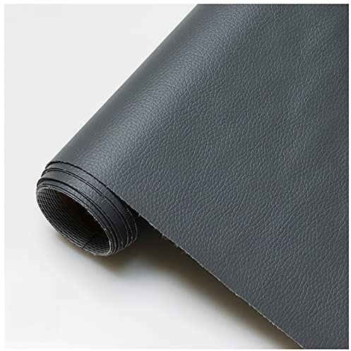 Mjukt Syntetiskt Pu-tyg Vinylfaux Läderväv Som Används För Klädselhantverk, Hemförbättring Softväska, Soffa Sits, Bil Inredning Renovering Och Reparation(Color:grå)