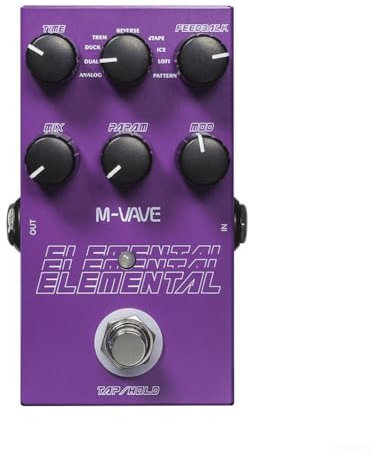 Digital Delay Pedal, Stereo Digital Delay Guitar Effects Pedal with 9 Delay Effects, Digital Signal Processor, TAP HOLD Mode