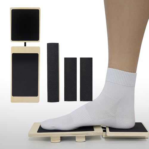 Aohcae Tabla de equilibrio de una sola pierna, entrenador de pies de madera, fortalecedor de tobillos, para fortalecimiento eficaz del pie y estabilización del pie