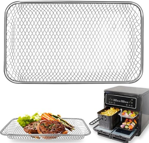 GCQ Air Fryer 2PCS Wire Rack for Breville Halo Flexi Air Fryer, 9.7''×5.7''×0.8'' Stainless Steel Air Fryer Accessories Replacement Parts Roasting Steamer Grill Racks Baking Tray,Dishwasher Safe