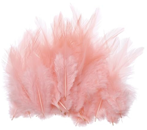 PATIKIL 7,6 cm tuppfjädrar, 100-pack naturliga fjädrar för hantverk färgglada fluffiga hantverksfjädrar för drömfångare handarbete kläder kostymer bröllop, champagne