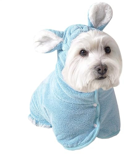 Qkbuza Welpen-Frottee-Bademantel, Hunde-Bademantel für nach dem Bad | Hunde-Trocknungstuch nach dem Bad,Tragbarer, schnell trocknender Hundebademantel, Hundebadetuch für Hunde, Katzen, kleine