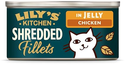 Lily's Kitchen Made with Natural Ingredients Shredded Fillets in Jelly Chicken Adult Wet Cat Food Tins 24 x 70g