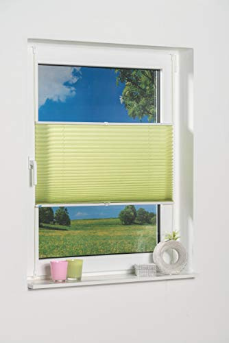 K-home 665634-24 Klemmfix-Plissee Grün 85 x 130 cm (B x L) Lichtschutz +++ Moderne Crushed Optik +++