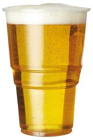 We Can Source It Ltd – 1000 x Clear Strong Plastic Half Pint Cups - 10oz Disposable Beer Glasses Tumblers – 284ml BPA-Free Plastic Cocktail Glasses with CE Marking – Recyclable Tumblers for Parties