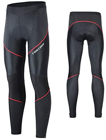 MEETWEE Ciclismo Lunghi Pantaloni Uomo,3D Gel Imbottito Traspirante Compression Mutande MTB Pantaloni da Bike Biciclette Bici