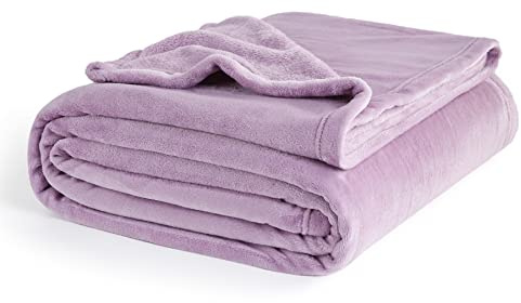 Bedsure Fleece Blanket for Bed - Soft Cosy Fluffy Throw Blankets, Warm Large Throws for Audlts, Decor Gifts for Women and Men,Light Purple, 220x240 cm