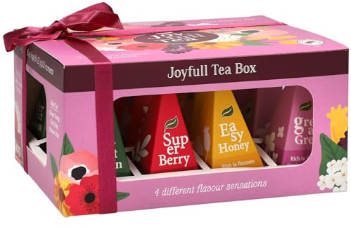 Tea Gift Set – 12 Tea Bags, 4 Flavours, Earl Grey Tea Bags, Green Tea, Super Berry, Earl Grey & Black Tea Tea Bags Individually Wrapped, Fruit Tea, Stocking Filler, Gifts For Women, Men & Tea Lovers