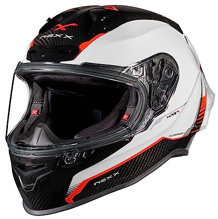 NEXX X.R3R Carbon Helm, weiß/rot, XL (61/62)