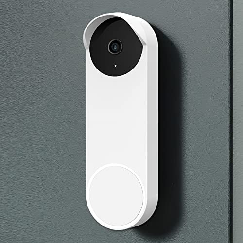 PUUUCI Silicone Case for Google Nest Hello Doorbell (Wired, 2nd Gen / 3rd Gen) Cover - Weatherproof Protective Nest Doorbell Silicone Skin Case (White)