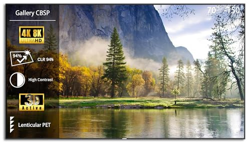 Wupro Gallery Pantalla de Proyector Fija CBSP ALR con Marco Delgado, Soporte 4K/8K, HDR y Formato Activo 3D de 100 Pulgadas para Proyectores de Ultracorta Distancia y Entornos con Mucha Luz Natural